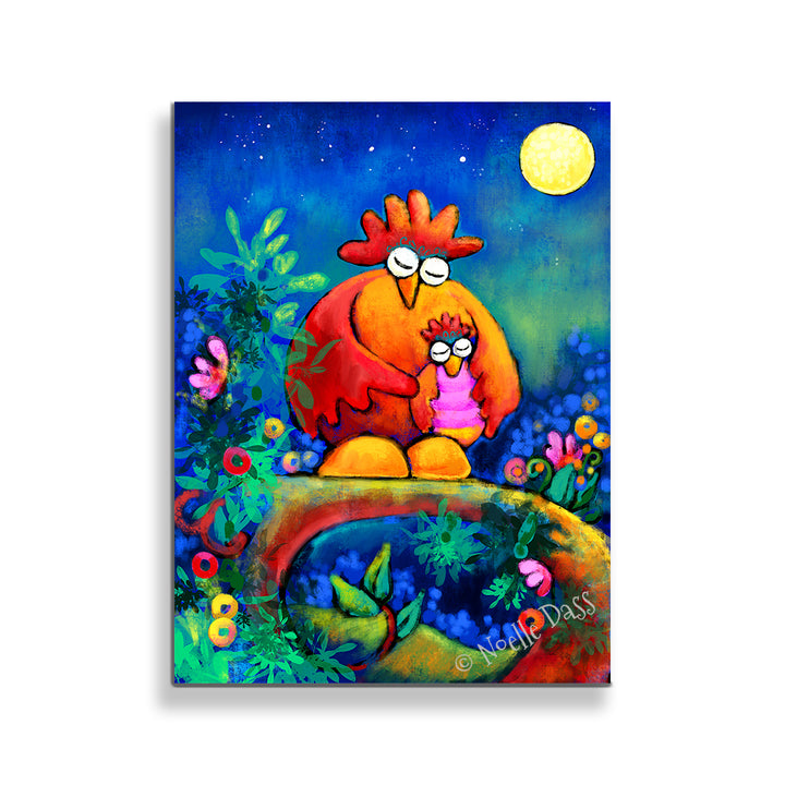 A Mother's Love (mama and baby bird) Canvas / 11x14 / Unframed