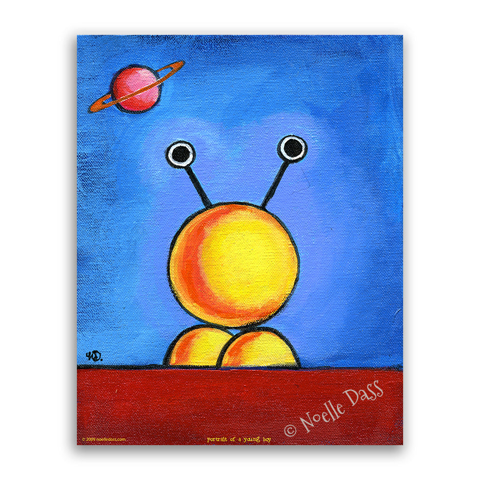 Portrait of a young alien boy Canvas / 11x14 / Unframed