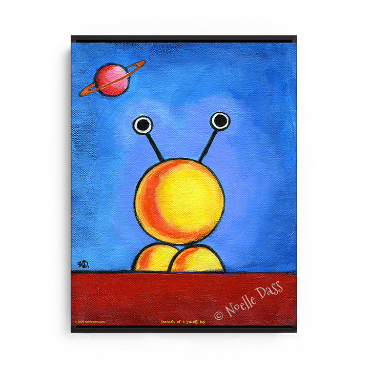 Portrait of a young alien boy Canvas / 11x14 / Black Floating Frame