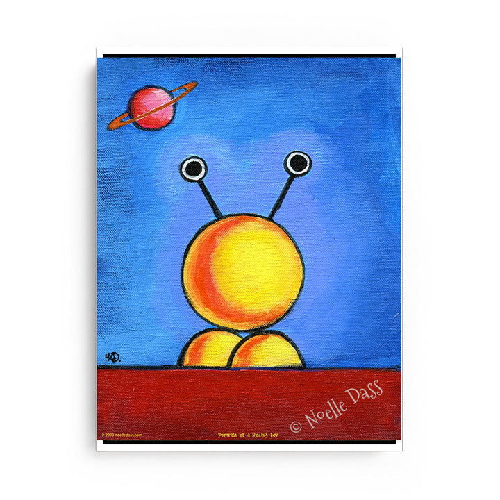 Portrait of a young alien boy Canvas / 11x14 / White Floating Frame
