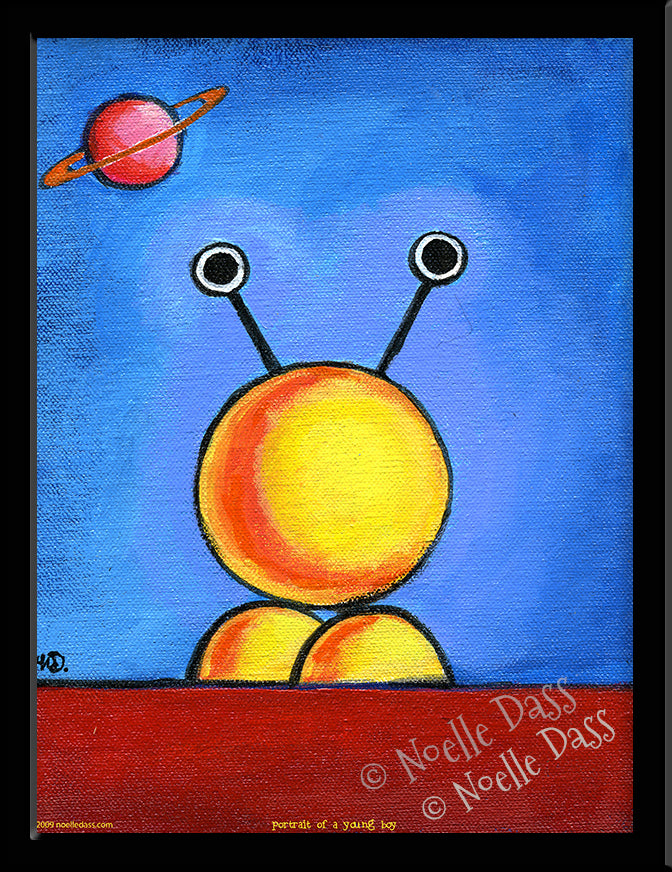 Portrait of a young alien boy Paper / 6x8 / Framed