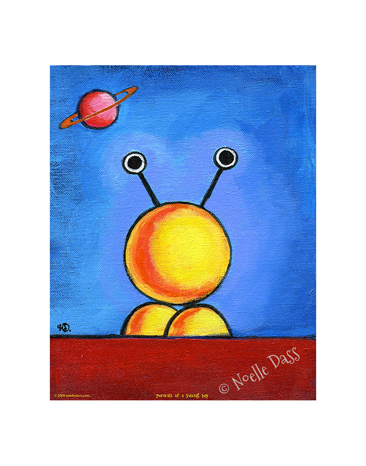 Portrait of a young alien boy