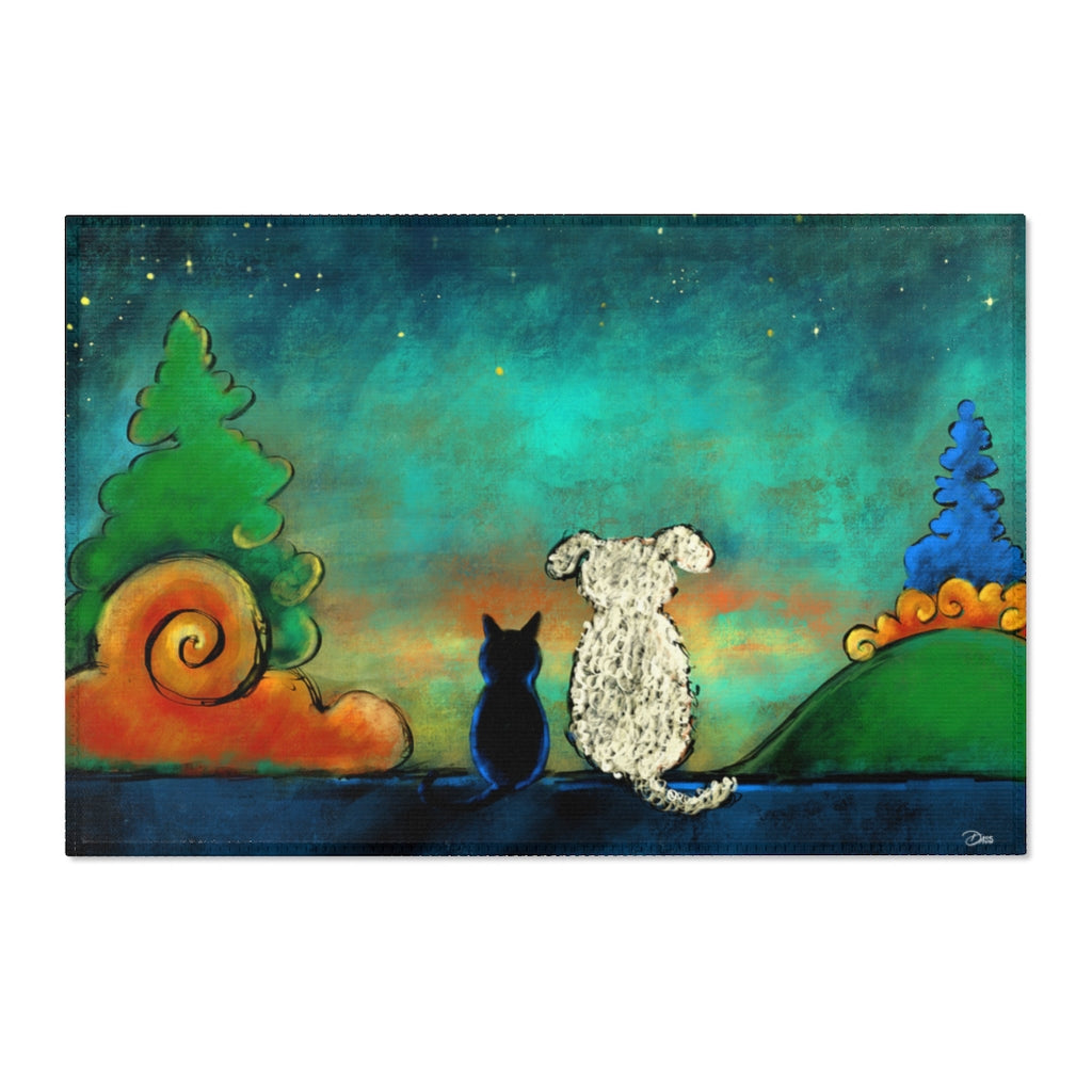 Friendship Dog and Cat Chenille Area Rugs | Doggie Lama