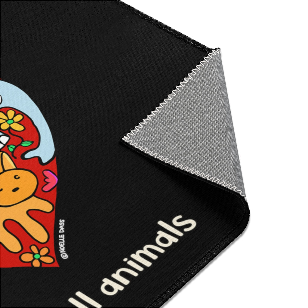 LOVE ALL ANIMALS Chenille Area Rugs | Doggie Lama