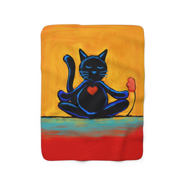 Cat Zen Sherpa Fleece Blanket