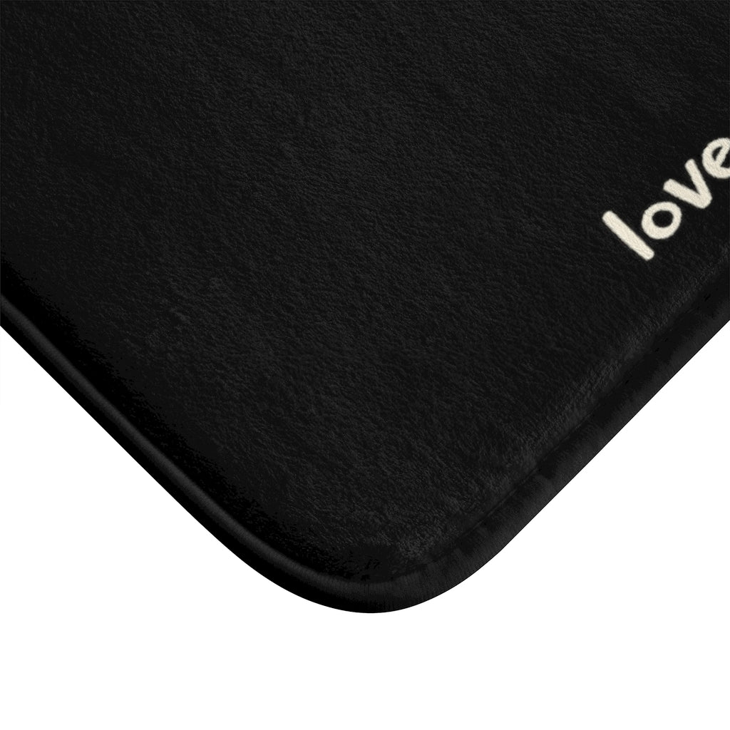 Love All Animals Black Plush Bath Mat