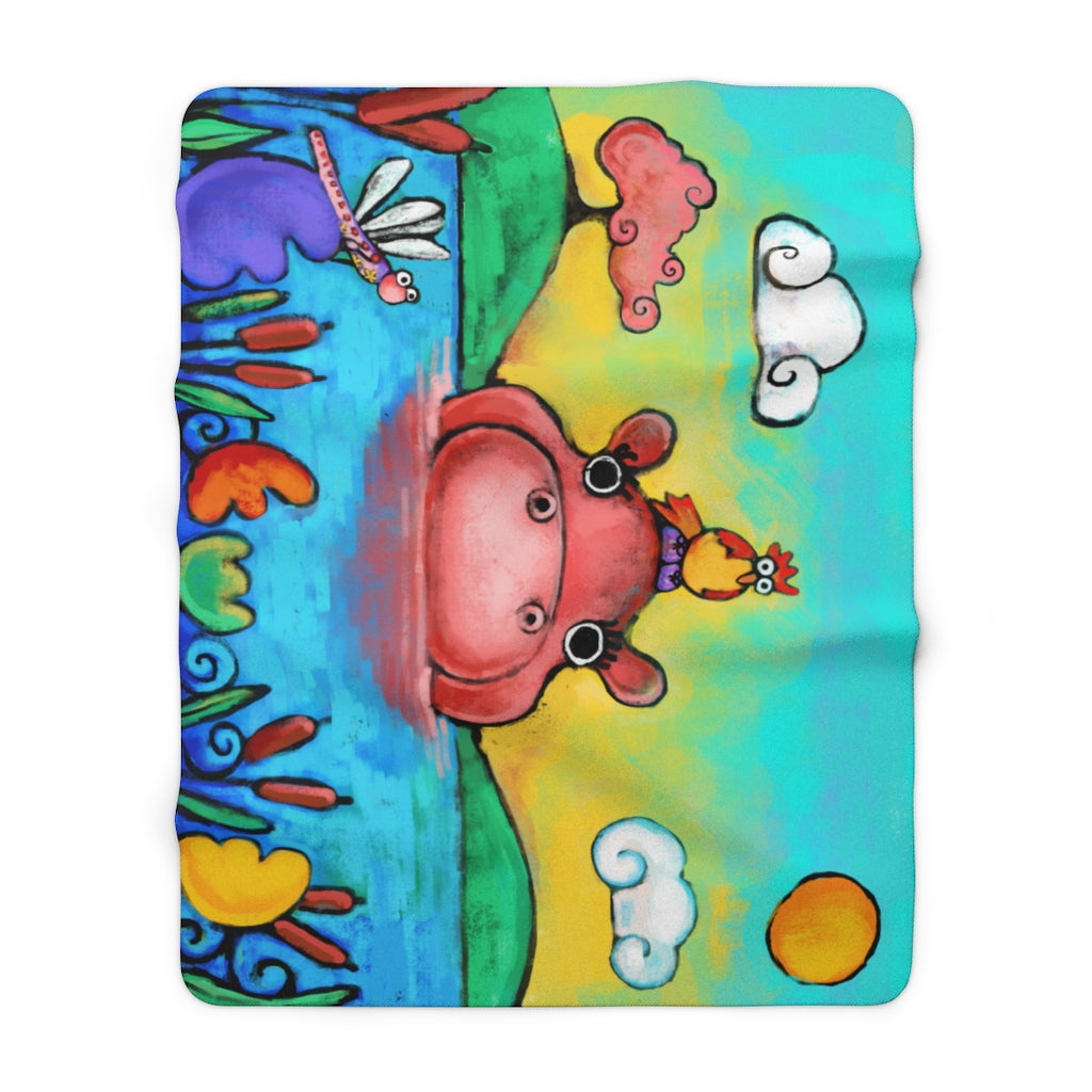 Hippo and Friends Sherpa Fleece Blanket