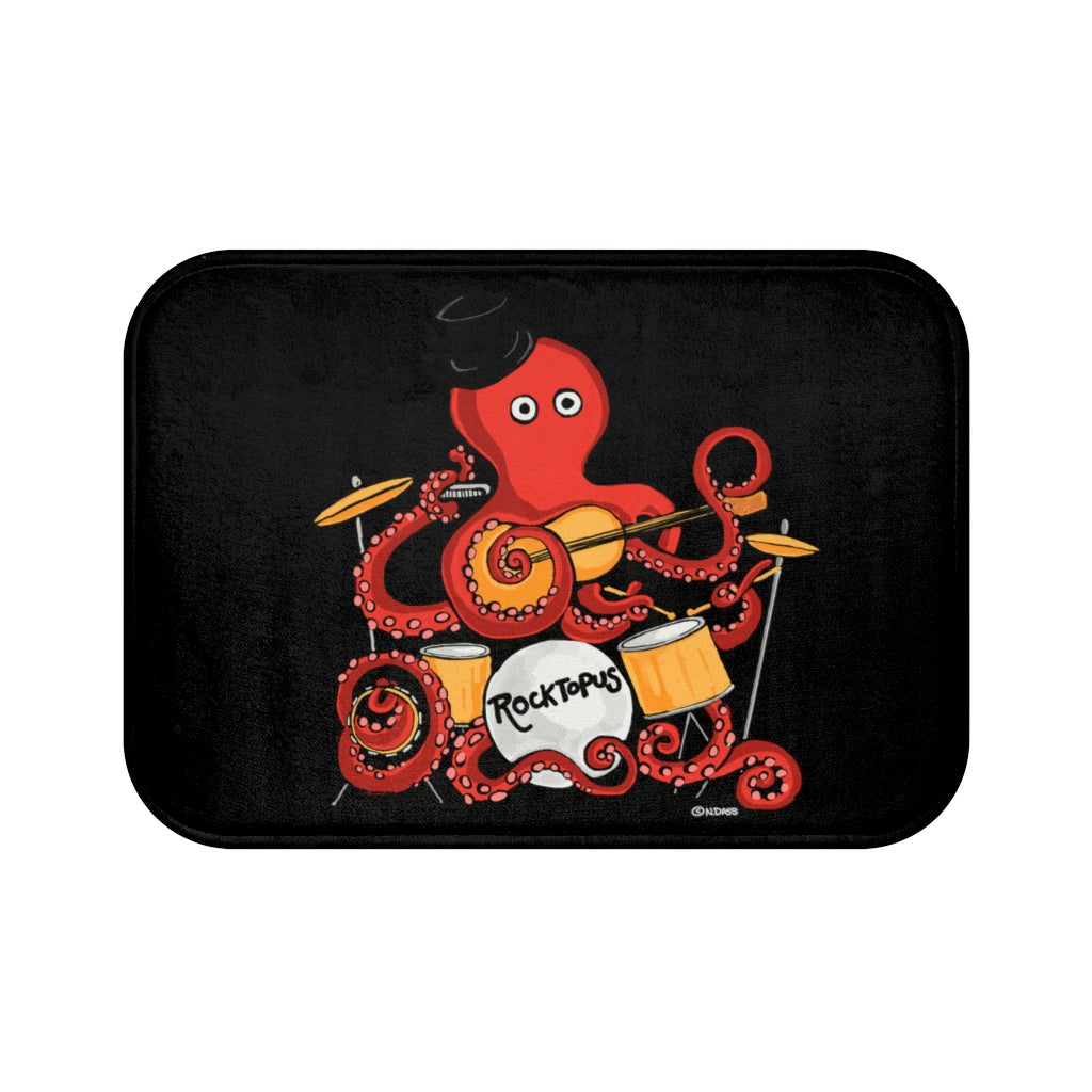 Rocktopus (Octopus) Black Plush Bath Mat
