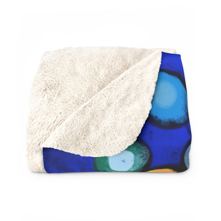 Peacock Wooing Chicken Sherpa Fleece Blanket