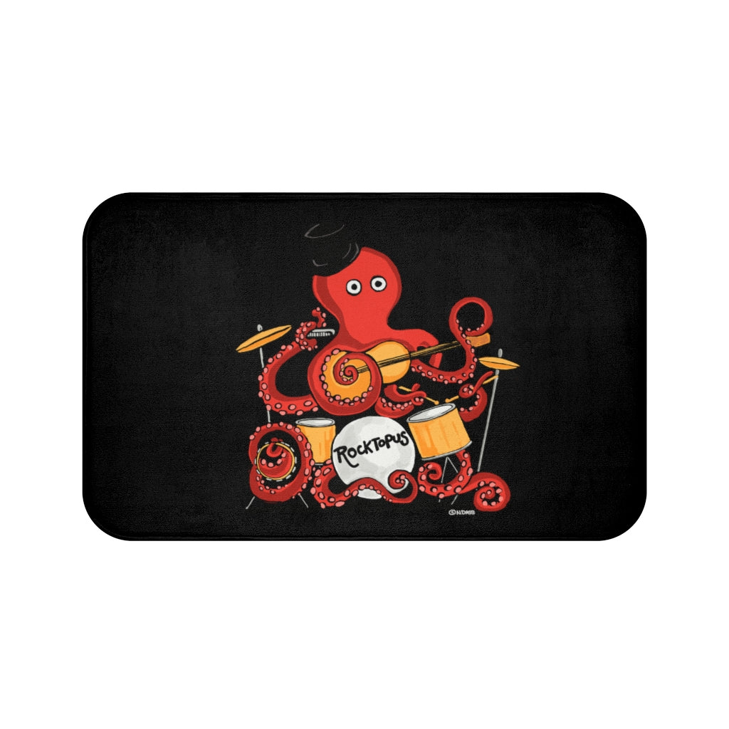 Rocktopus (Octopus) Black Plush Bath Mat