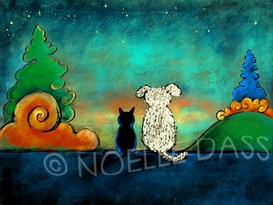 Custom digital paintings with your pets | printed on canvas | ready to hang | Free shipping