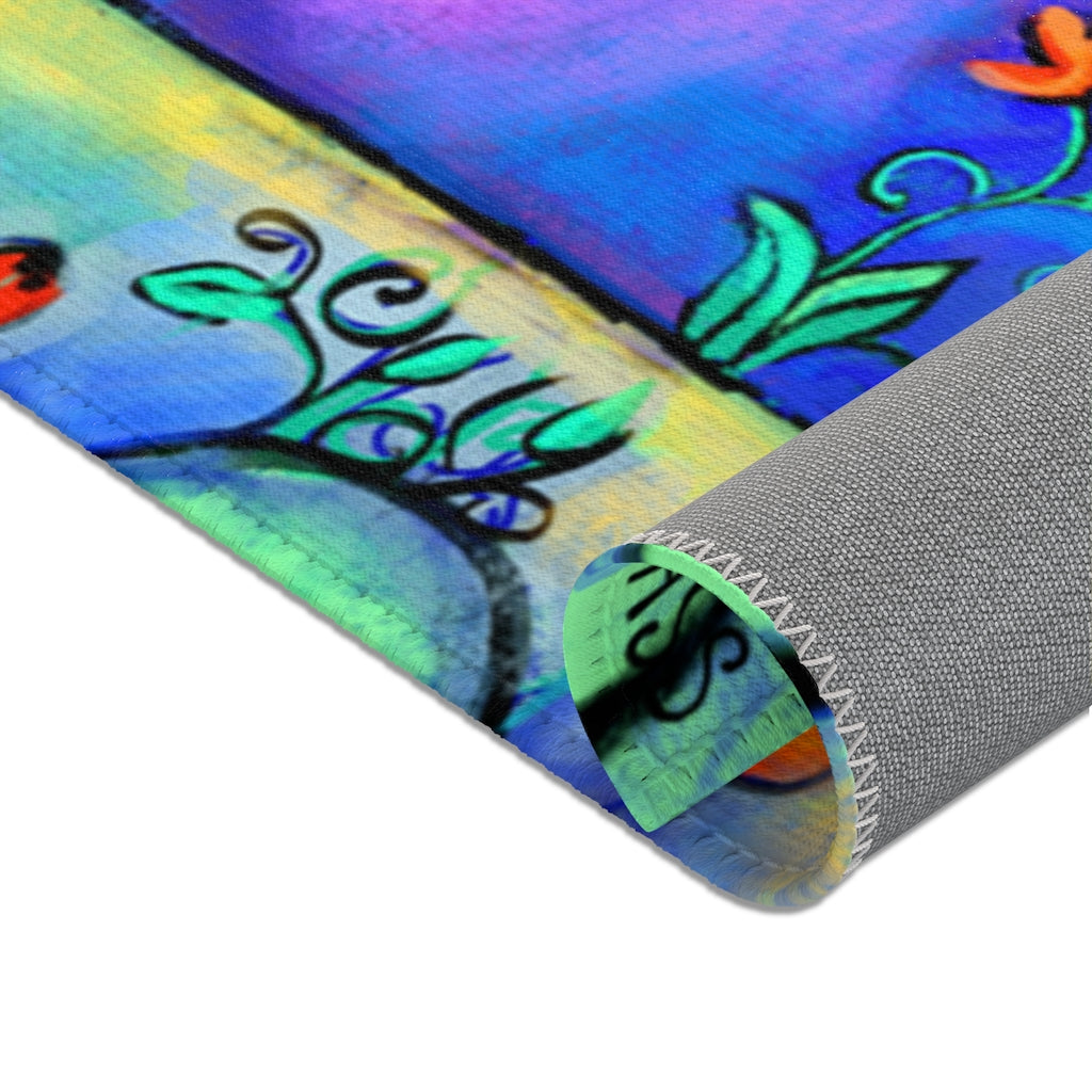 Two Dogs Under Moon Chenille Area Rug