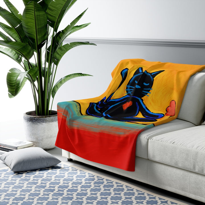 Cat Zen Sherpa Fleece Blanket