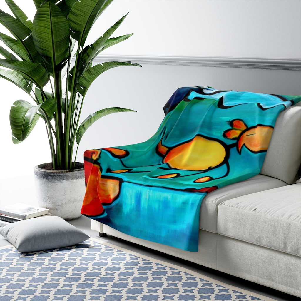 Leap of Faith (Dog) Sherpa Fleece Blanket