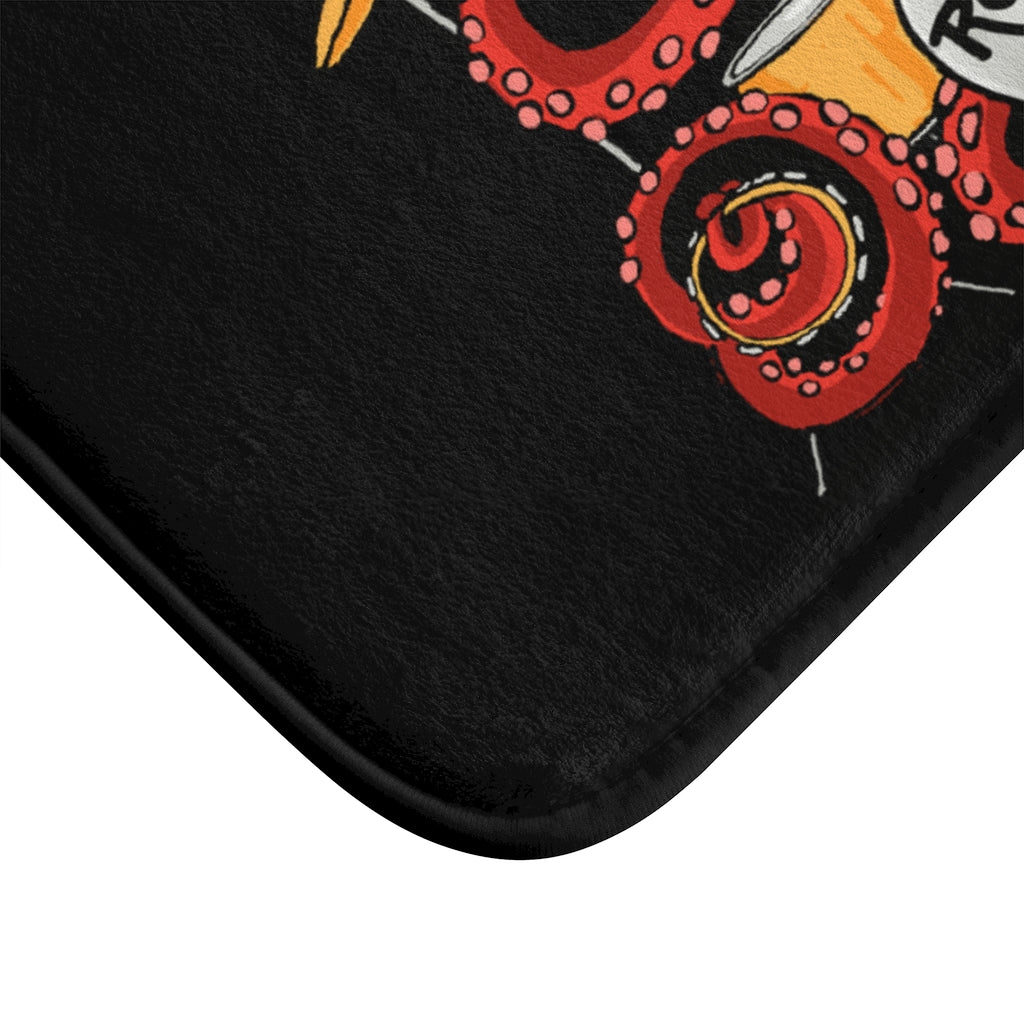 Rocktopus (Octopus) Black Plush Bath Mat