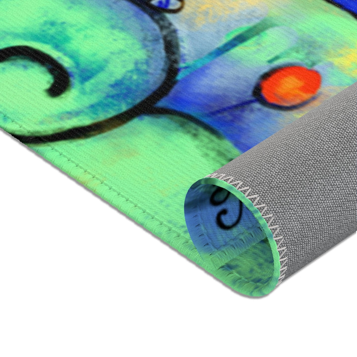 Two Dogs Under Moon Chenille Area Rug