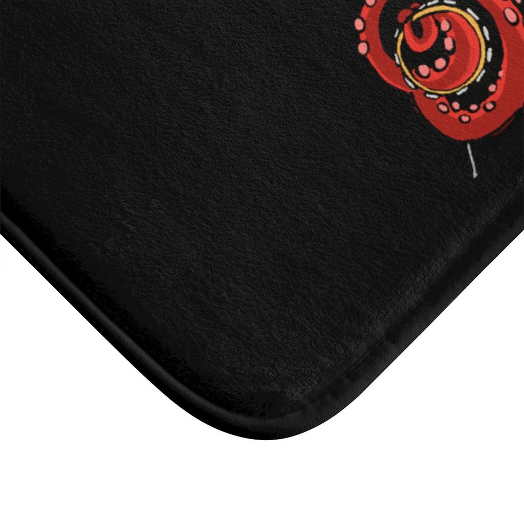 Rocktopus (Octopus) Black Plush Bath Mat