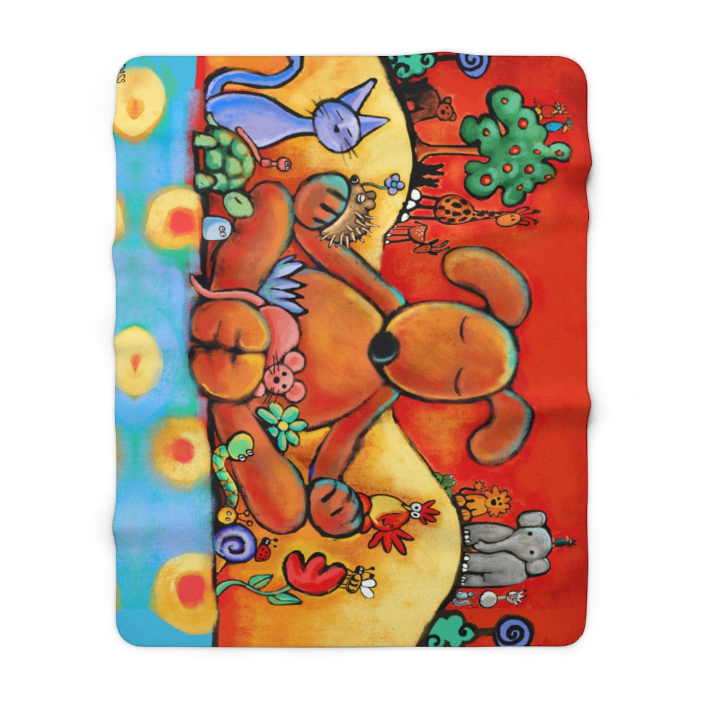 The Doggie Lama Sherpa Fleece Blanket