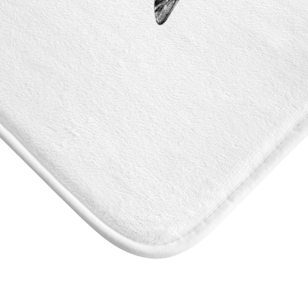 70% Zebrafish White Plush Bath Mat