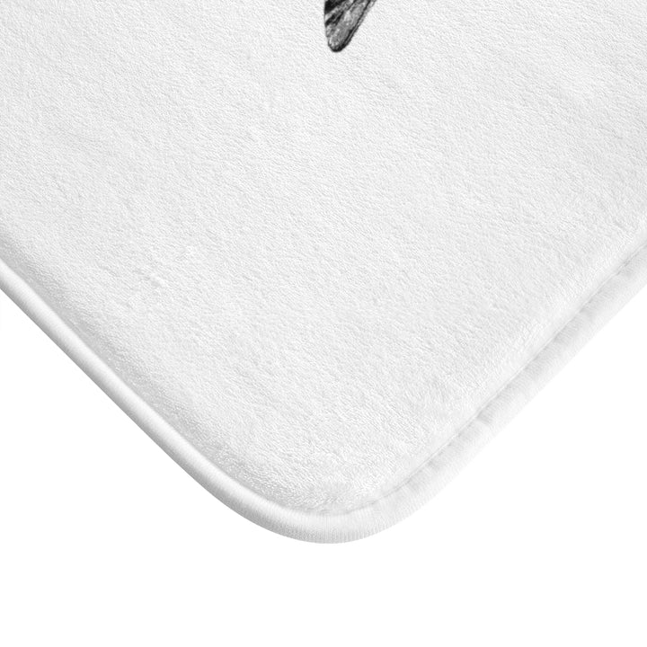 70% Zebrafish White Plush Bath Mat