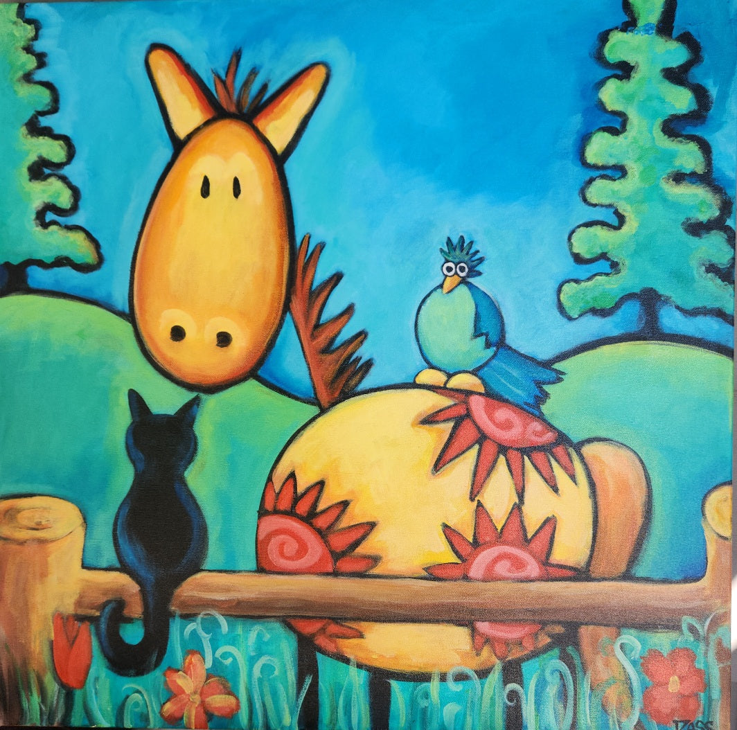 Horse and Friends 24x24 original