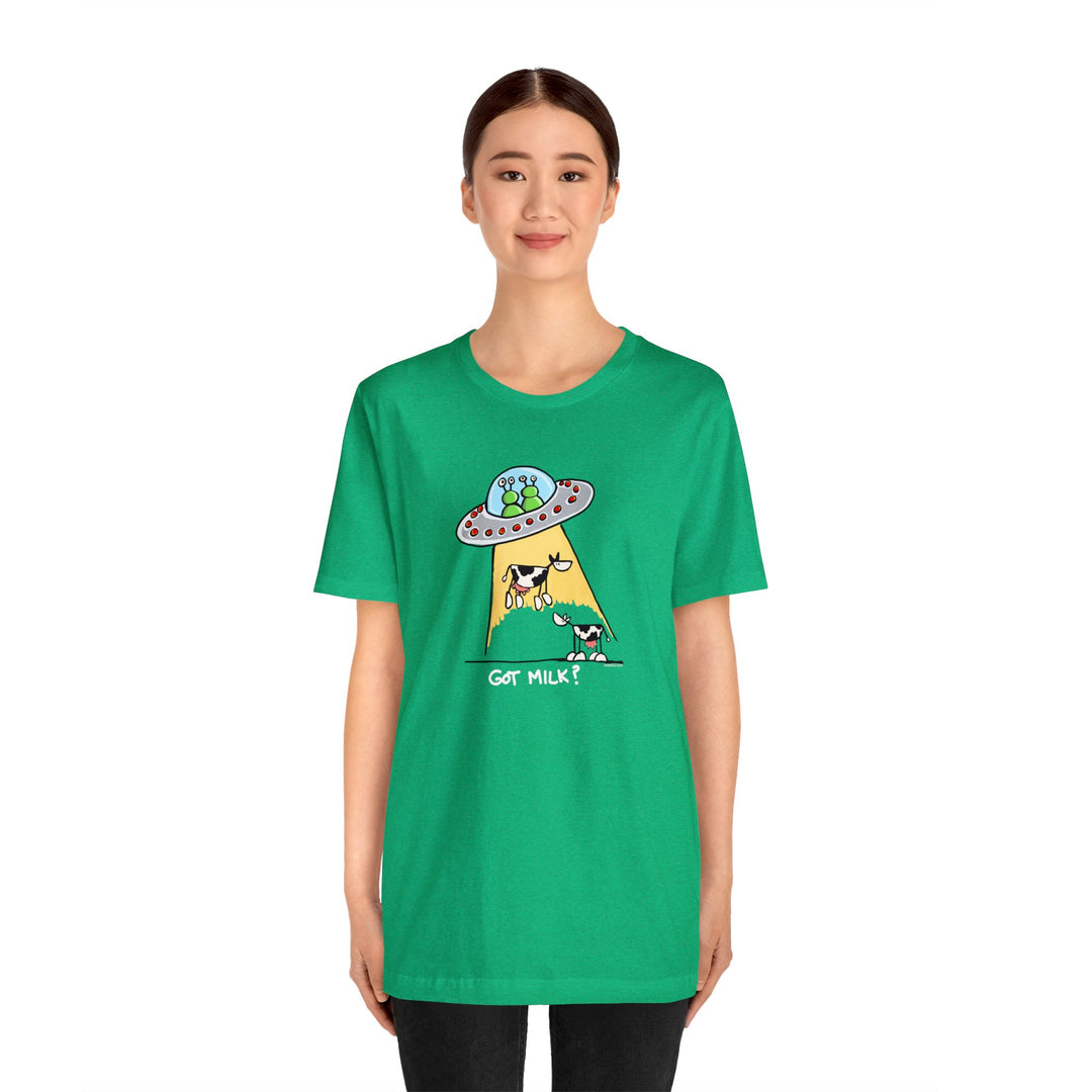 Got M*lk? UFO abducting dairy cows Unisex Soft Cotton T-Shirt