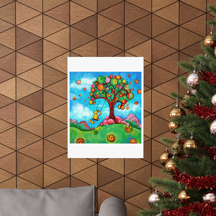 HAppiness Dog Swing  Premium Matte vertical posters