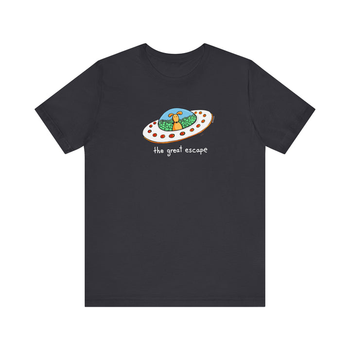 The Great Escape Dog in UFO Unisex Soft Cotton T-Shirt