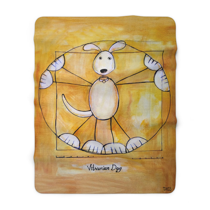 Vitruvian Dog Sherpa Fleece Blanket