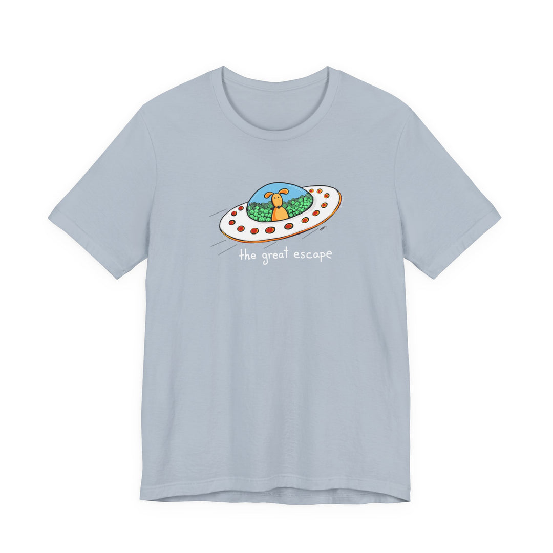 The Great Escape Dog in UFO Unisex Soft Cotton T-Shirt