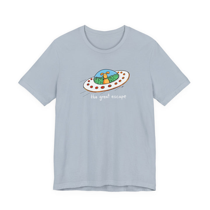 The Great Escape Dog in UFO Unisex Soft Cotton T-Shirt