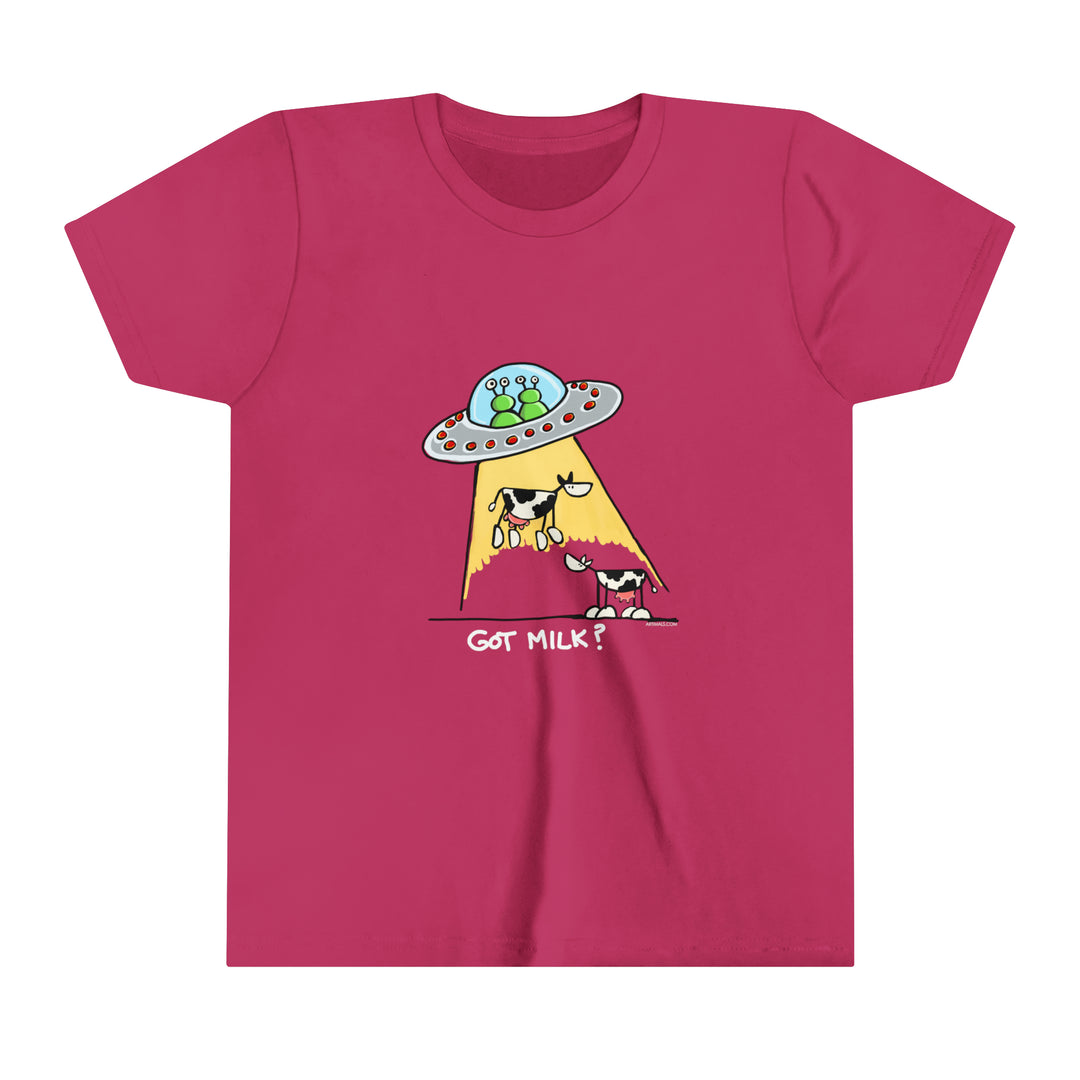 UFO abducting Cows Youth Soft Tee