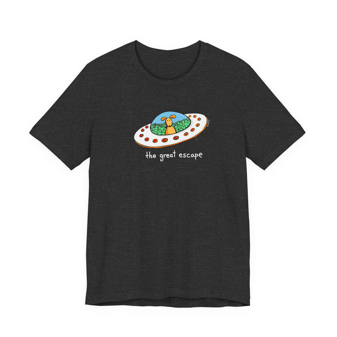 The Great Escape Dog in UFO Unisex Soft Cotton T-Shirt