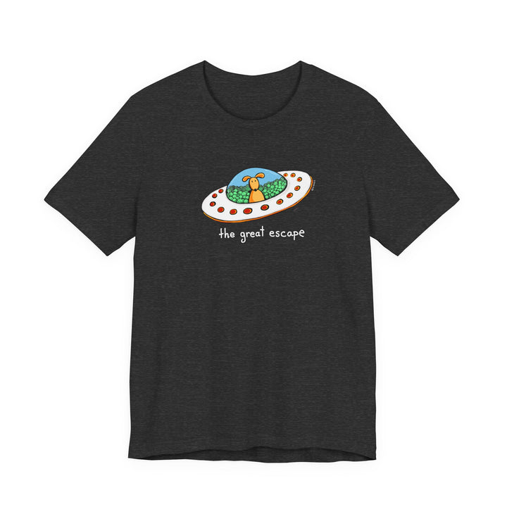 The Great Escape Dog in UFO Unisex Soft Cotton T-Shirt