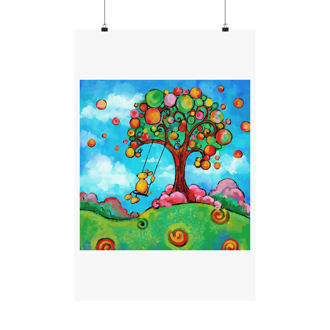 HAppiness Dog Swing  Premium Matte vertical posters