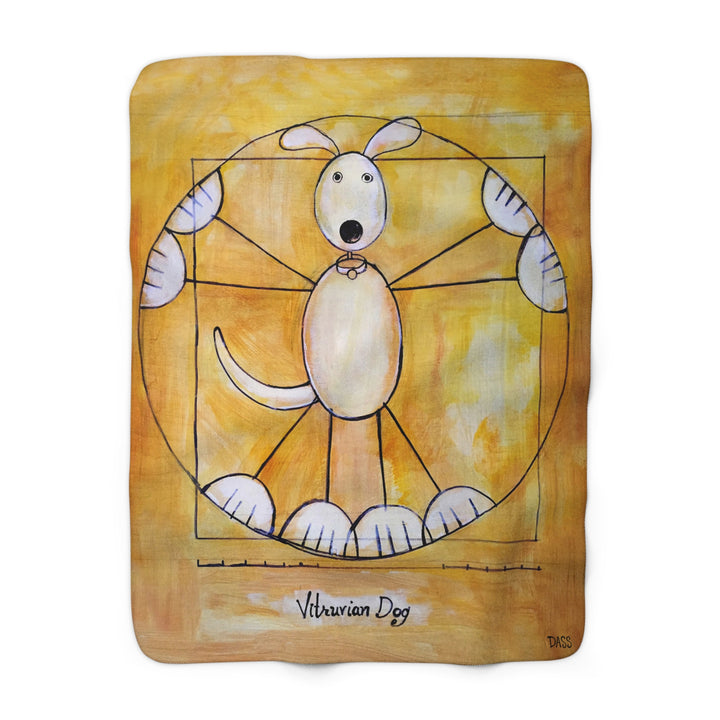 Vitruvian Dog Sherpa Fleece Blanket