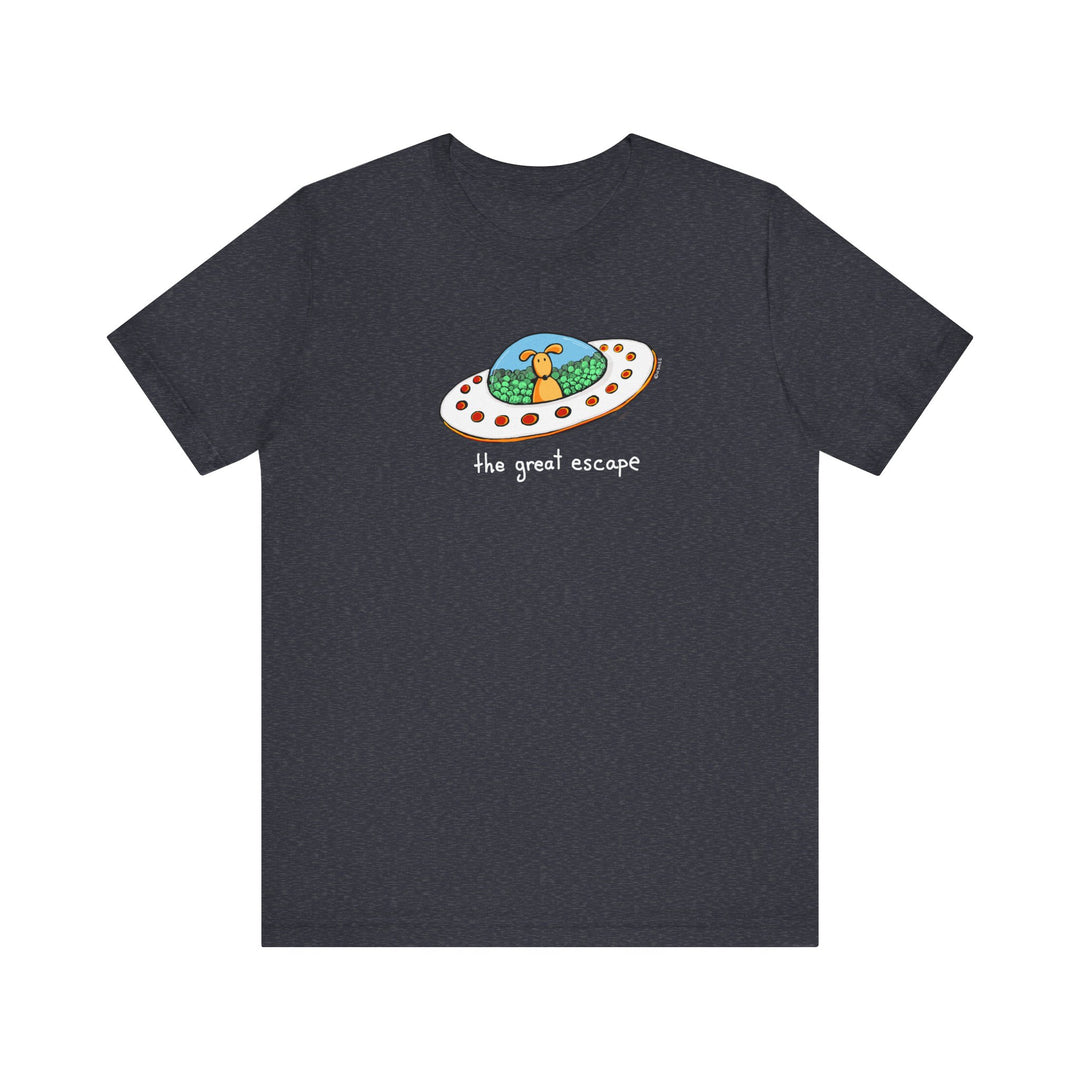 The Great Escape Dog in UFO Unisex Soft Cotton T-Shirt