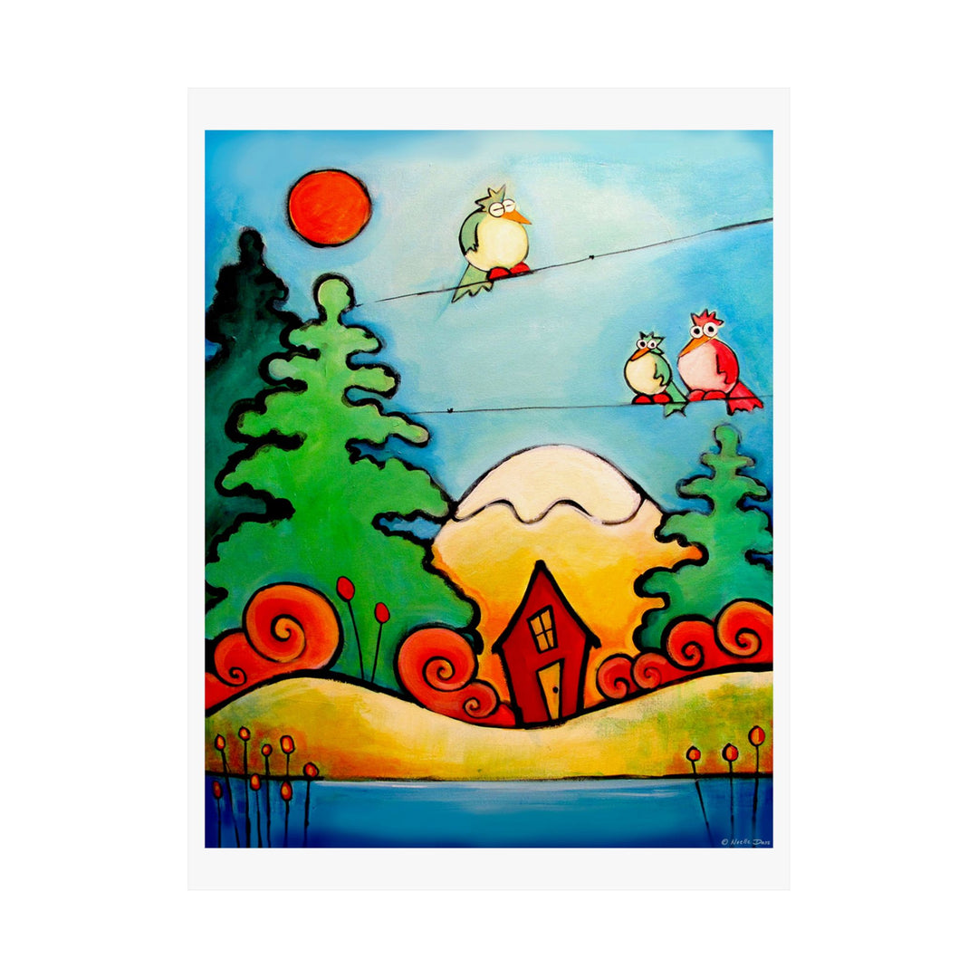 Laxy Birds Cabin Premium Matte vertical posters