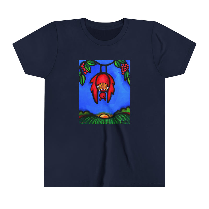 Bat Reading The Sun Also Rises Youth Short Sleeve Tee