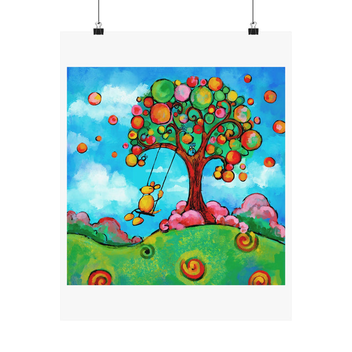HAppiness Dog Swing  Premium Matte vertical posters