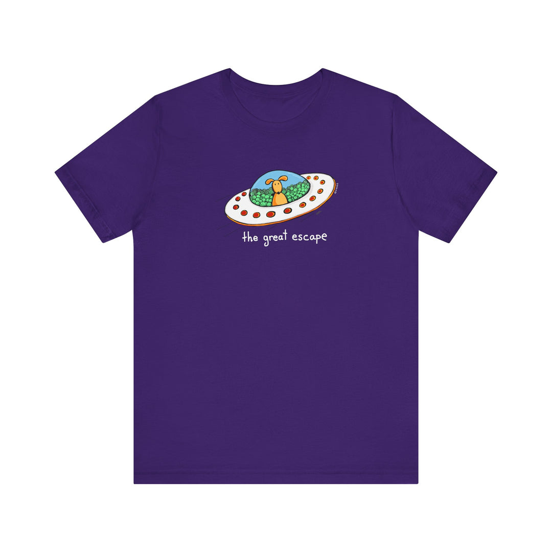 The Great Escape Dog in UFO Unisex Soft Cotton T-Shirt