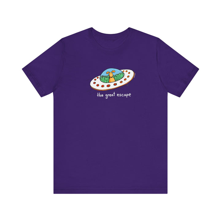The Great Escape Dog in UFO Unisex Soft Cotton T-Shirt