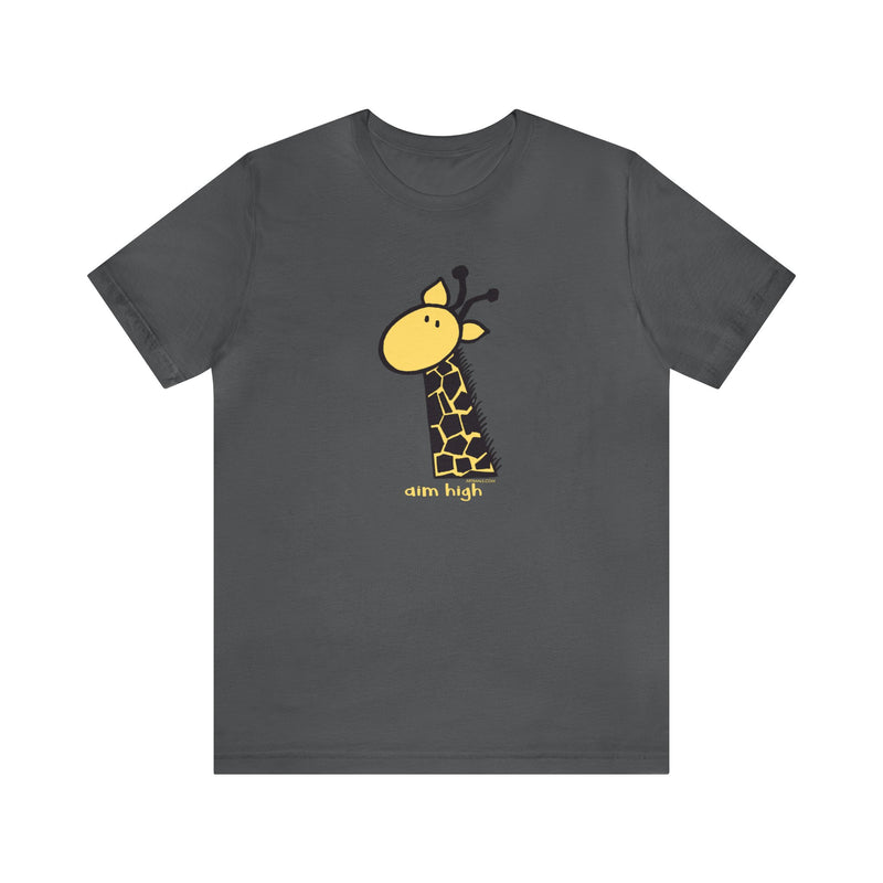 Aim High Giraffe Unisex Soft Cotton T-Shirt