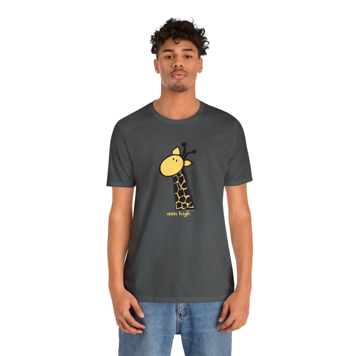 Aim High Giraffe Unisex Soft Cotton T-Shirt