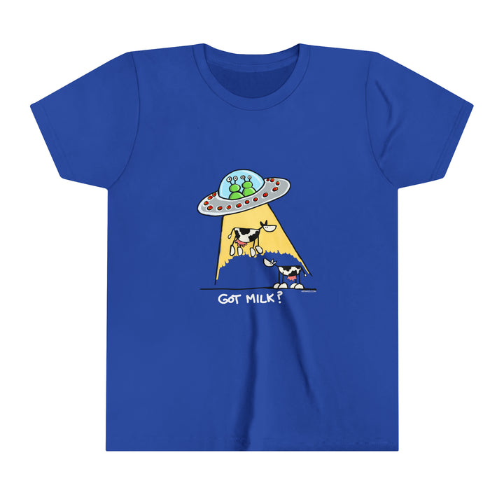 UFO abducting Cows Youth Soft Tee