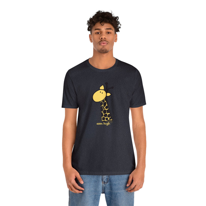 Aim High Giraffe Unisex Soft Cotton T-Shirt