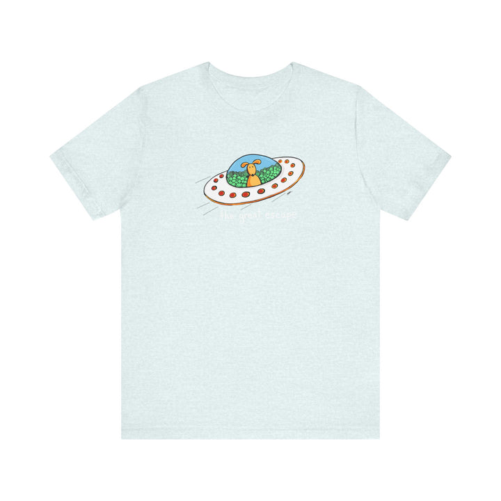 The Great Escape Dog in UFO Unisex Soft Cotton T-Shirt
