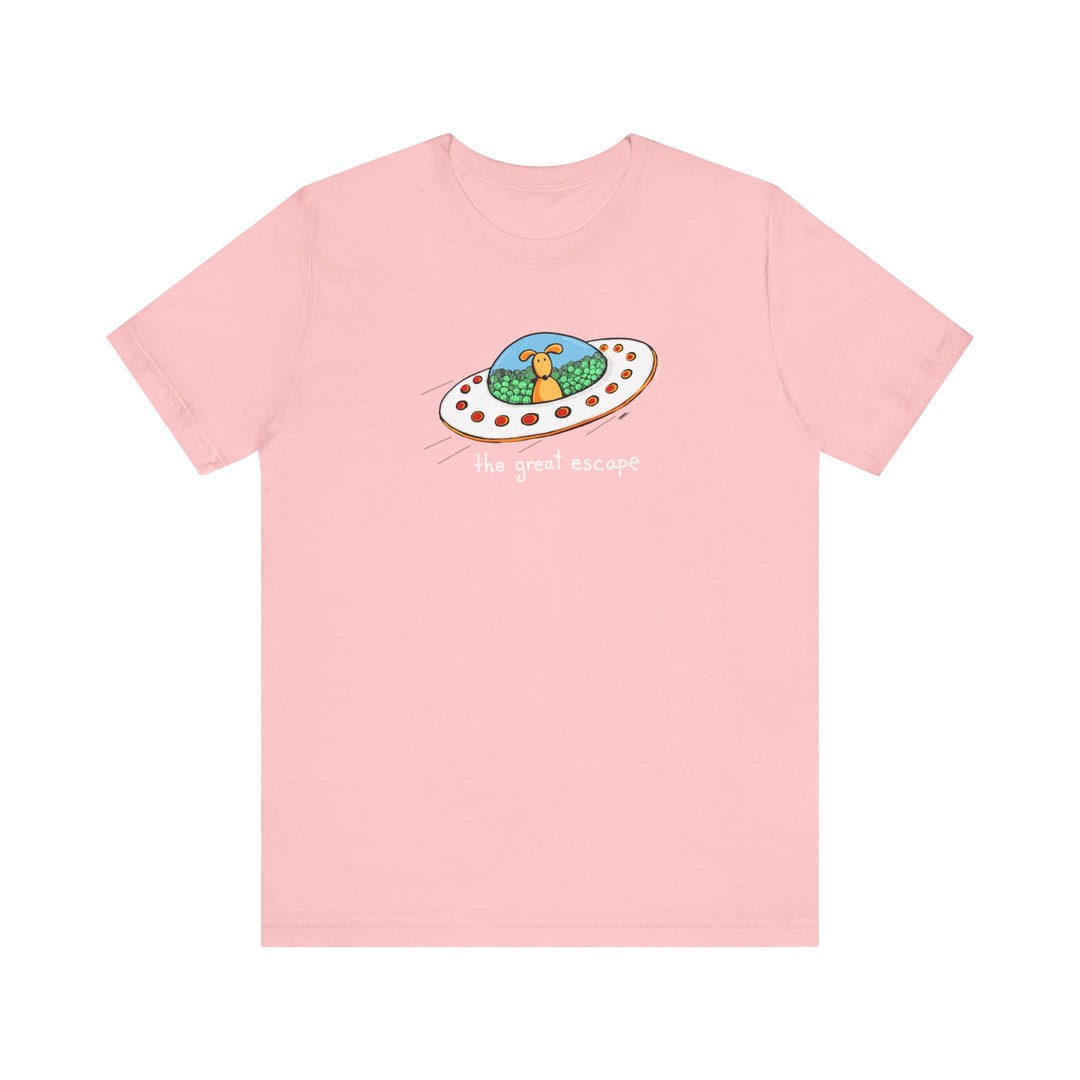 The Great Escape Dog in UFO Unisex Soft Cotton T-Shirt