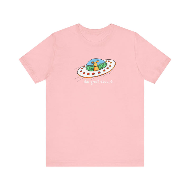 The Great Escape Dog in UFO Unisex Soft Cotton T-Shirt