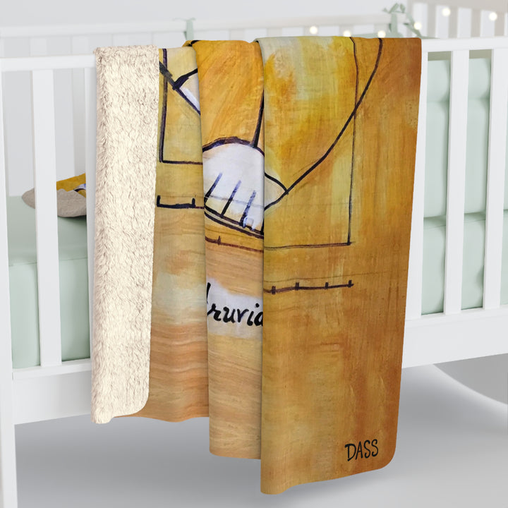 Vitruvian Dog Sherpa Fleece Blanket